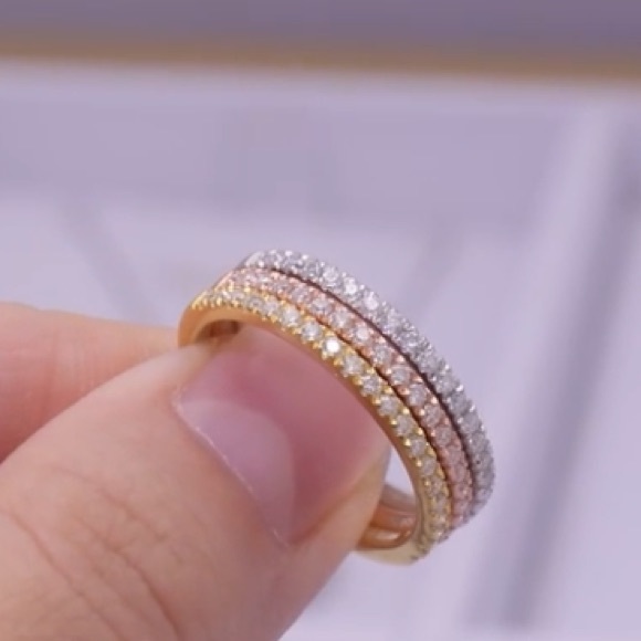Diamond Gold Eternity Band Set - Picture 10 of 11